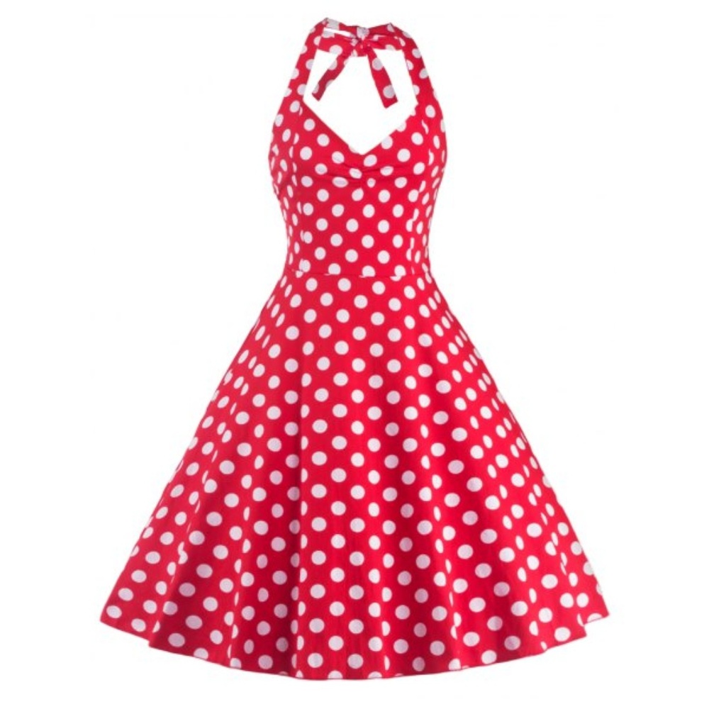 Red halter sundress